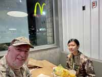 at McDonald's -- Olivia's
                                      first Egg McMuffin