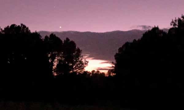 after sun set, with Saturn and
                                                Venus