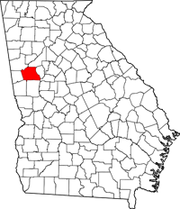 Coweta County in Georgia map