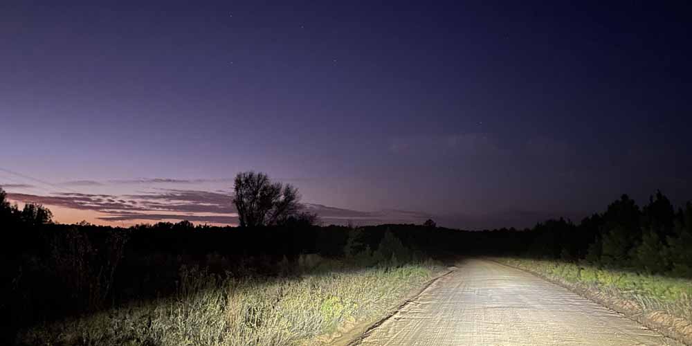 Stoney Hill Road past sunset