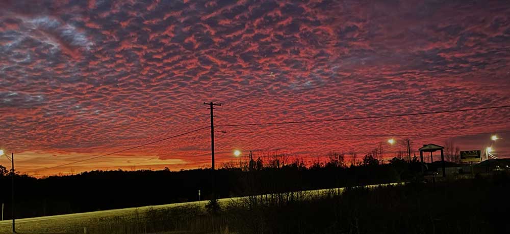 Incredible sunset, eastern Alabama